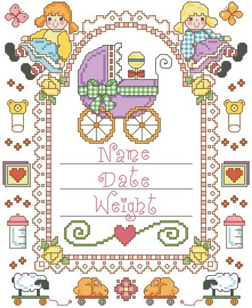 Baby Carriage Birth Announcement